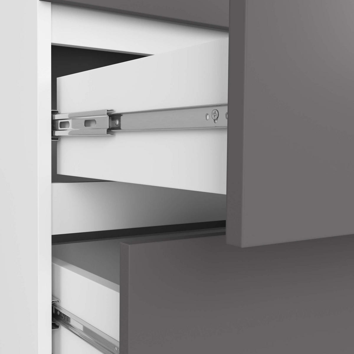 KOMMODE K60 6 Schubladen, 60x40x130 cm, Weiß-Grau - Weiß/Grau, Holz (60/130/40cm) - Milordbikes