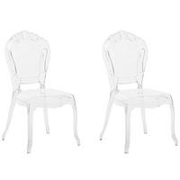 ESSZIMMERSTUHL 2er-Set Kunststoff Transparent Vermont - Transparent, Kunststoff (52/98/52cm) - Beliani