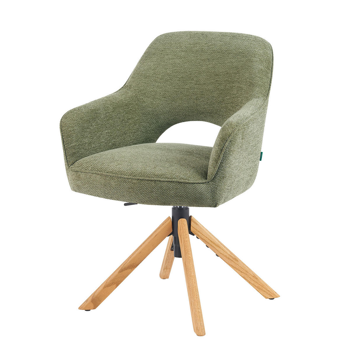 BÜROSTUHL Mika-Amia - Honigeiche/Grün, Eichenholz/Holz (60/88/65cm) - DUBI Möbel