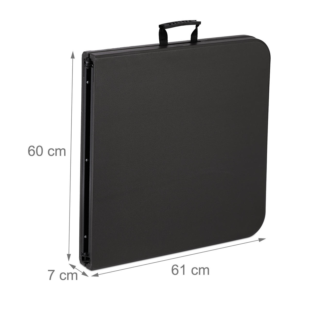 CAMPINGTISCH - Schwarz, Kunststoff/Metall (60/120/53.5cm) - Relaxdays