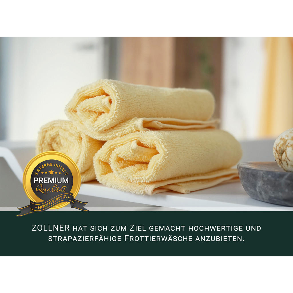 Thumbnail - Zollner Gästetücher,, Gelb, Textil, 30x50 cm, Oeko-Tex® Standard 100, Badtextilien, Gästehandtücher