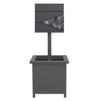 BRIEFKASTEN Anthrazit-Schwarz mit bepflanzbarem Ständer - Anthrazit/Hellgrau, Metall (120cm) - ML-DESIGN