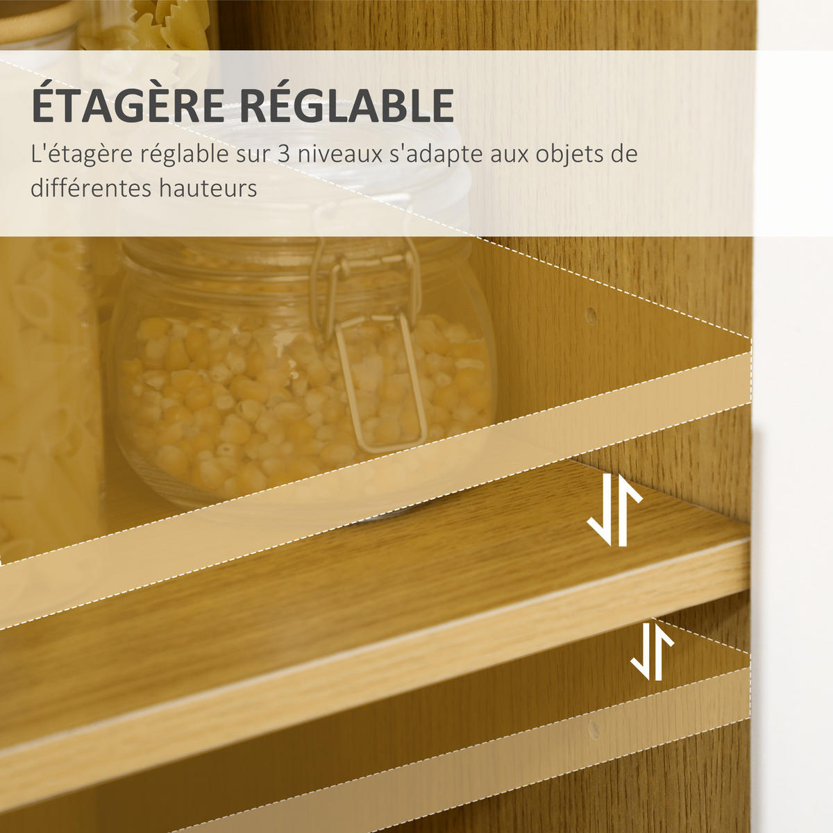 MIKROWELLENUNTERSCHRANK DE-11160 2 Türen Weiß/Holz - Weiß, Holzwerkstoff (40/98.5/90cm) - ComfortXL