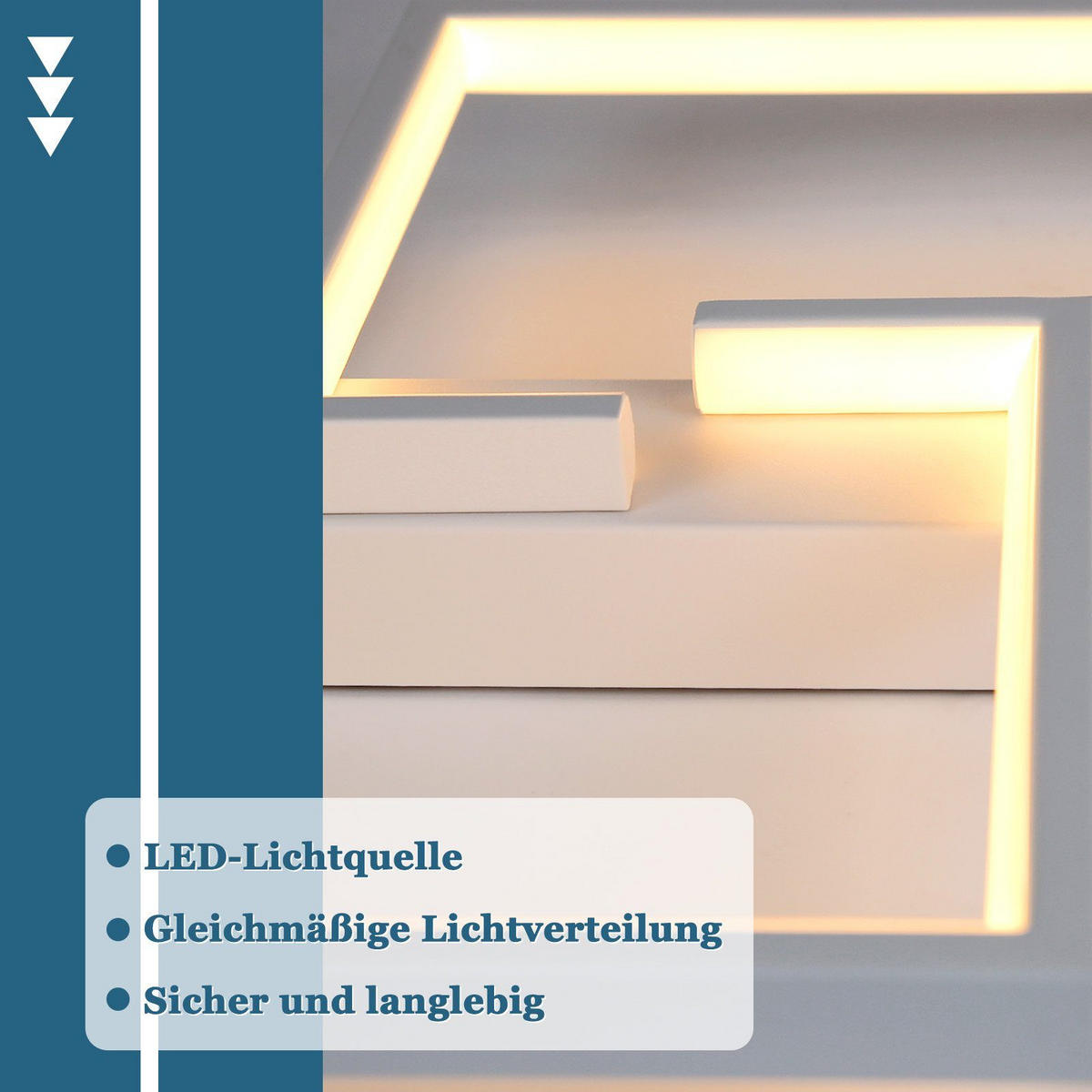 LED-DECKENLEUCHTE Amalfrieda 30/25/5 cm - Weiß, Metall (30/25/4.5cm) - ZMH