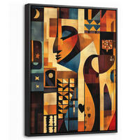 LEINWAND Bilder mit Rahmen - Figuren - Abstrakt - Symbole - 30x40 - Terracotta, Textil (30/40cm) - MuchoWow