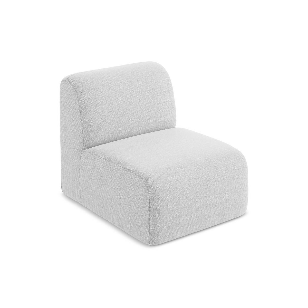 SOFAELEMENT Bouclé Stoff Grau - Silberfarben/Schwarz, Holzwerkstoff/Kunststoff (70/75/94cm) - LaMiaSofa