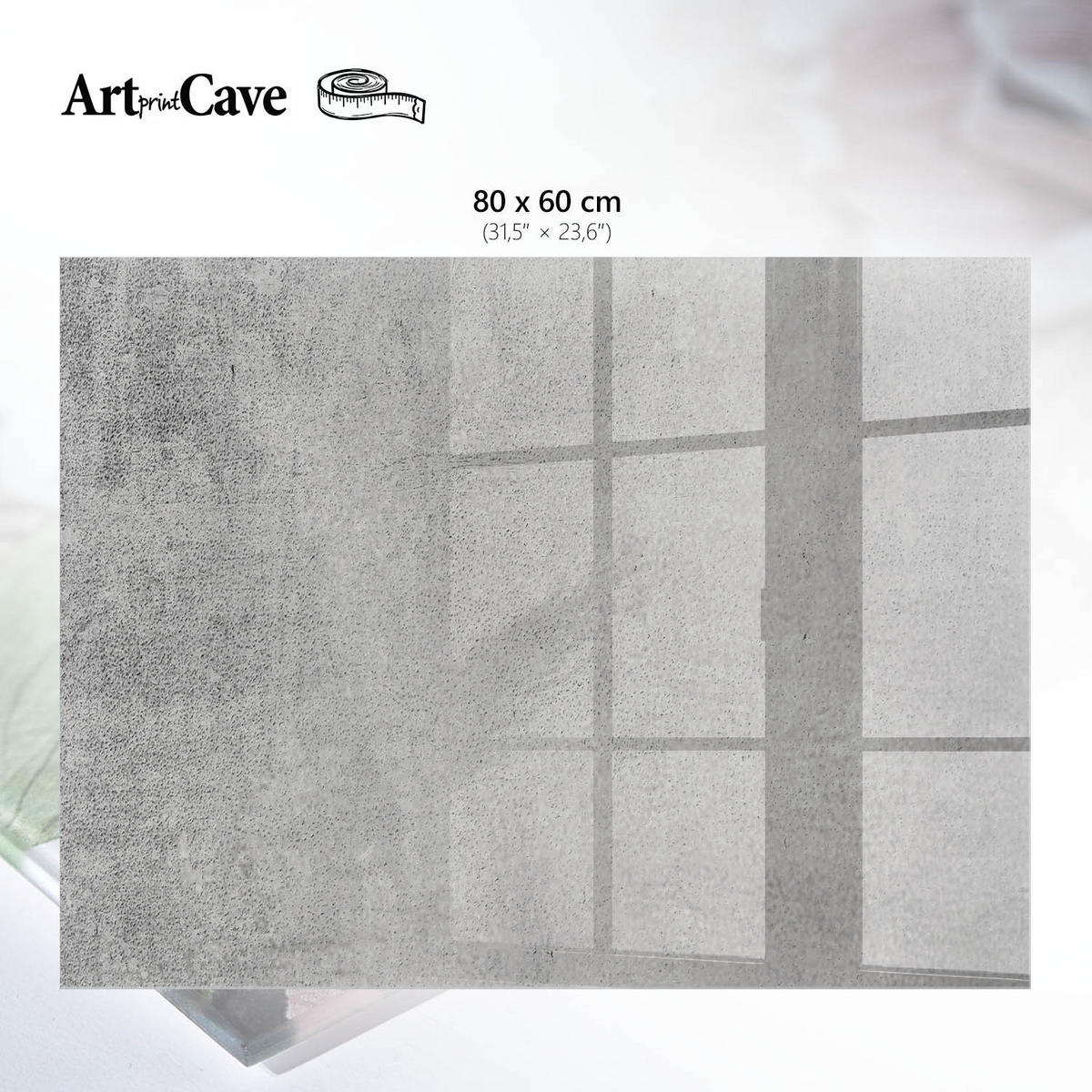 GLASPLATTE 80x60 cm – Graue Textur - Braun, Glas (0.4/80/60cm) - ArtPrintCave