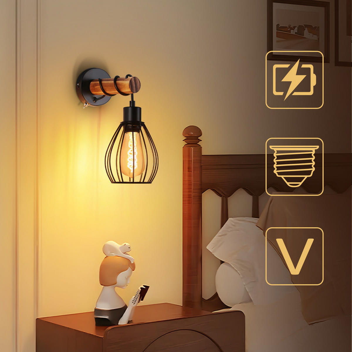 NÁSTĚNNÉ svítidlo Duffy II 10/2,5/14,7 cm - černá, kov (2.5/14.7/10cm) - Nettlife