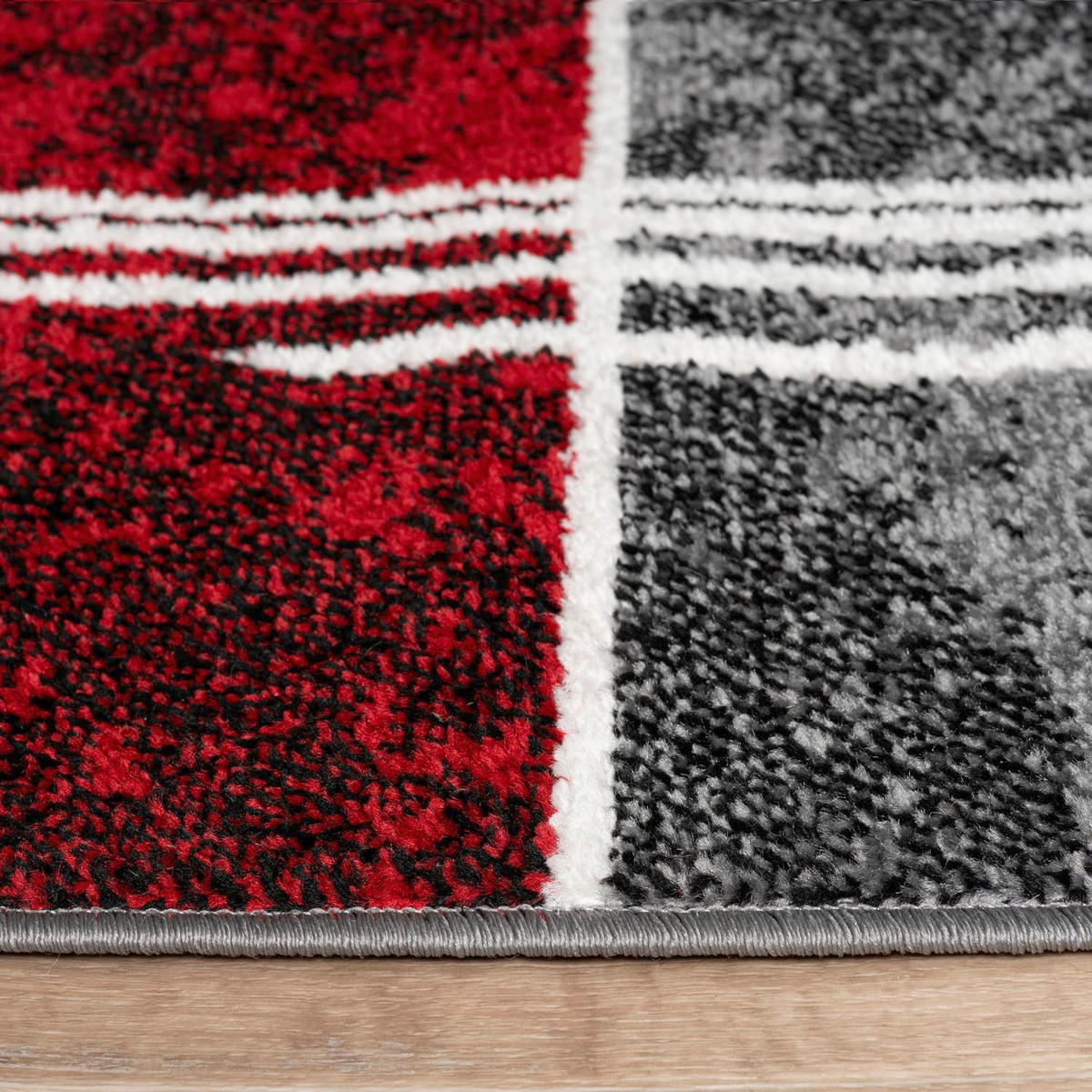 KURZFLORTEPPICH, kariert, Rot, 60 x 100 cm - Rot, Textil (60/100cm) - KADIMA DESIGN