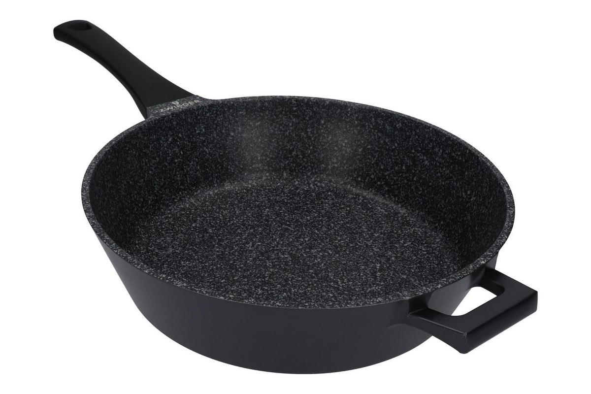 BRATPFANNE Black Stone Schwarz 53/29/8 cm Metall - Schwarz, Metall (29cm) - Mondex