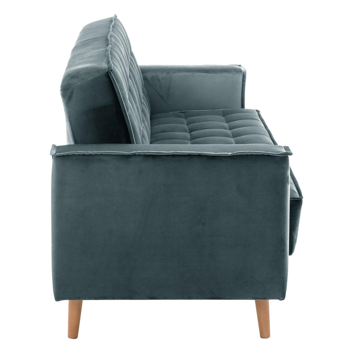 SOFA 3-Sitzer mit Bettfunktion Kavindra Samtvelours azur - Aubergine, Kunststoff (78/84/240cm) - 58aufmkessel