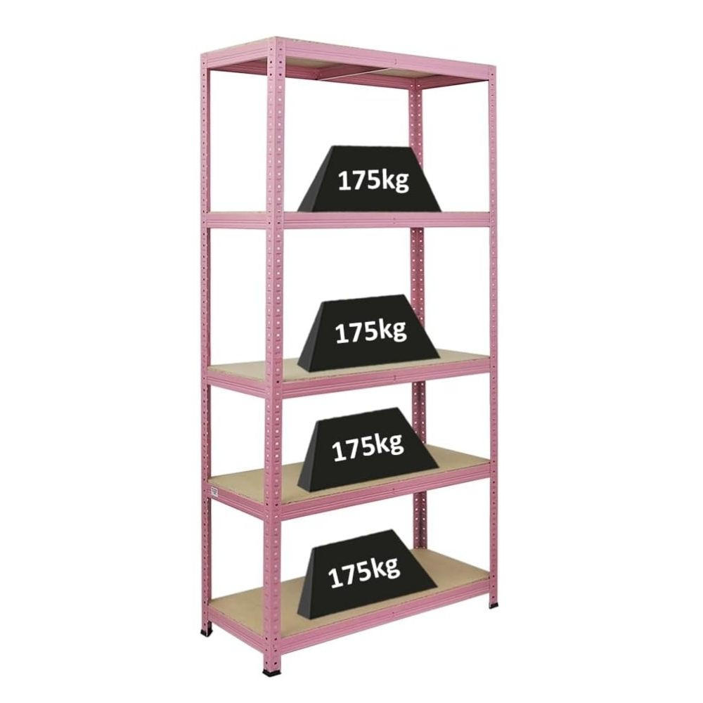 SCHWERLASTREGAL Pink Lady 180x90x40cm Fachlast 175 kg 5 Ebenen Pink - Pink, Metall (90/180/40cm) - PROREGAL
