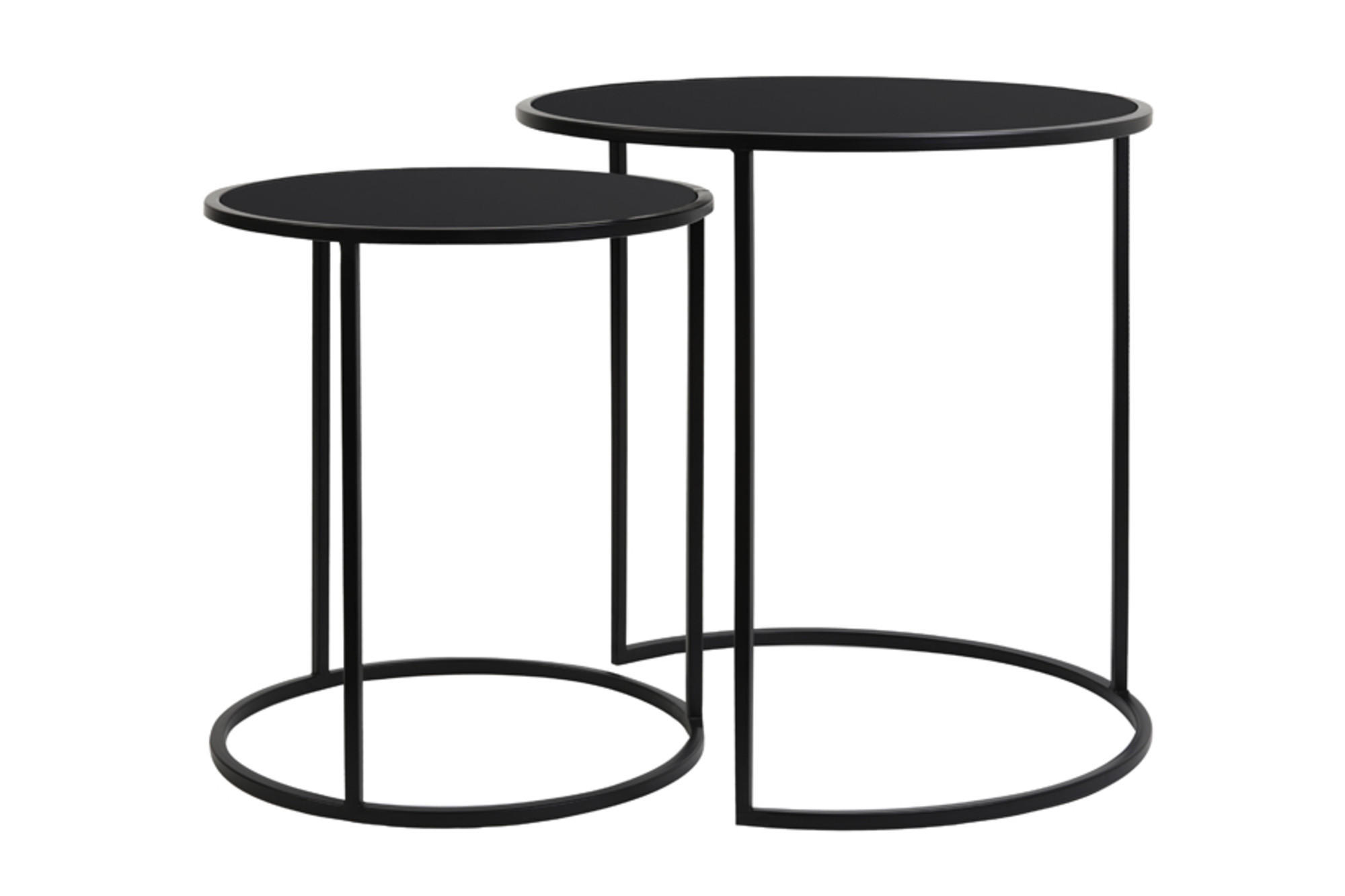 BEISTELLTISCH Duarte Schwarz Ø50/52 cm 2er-Set - Schwarz, Metall (50/50/52cm) - Light & Living