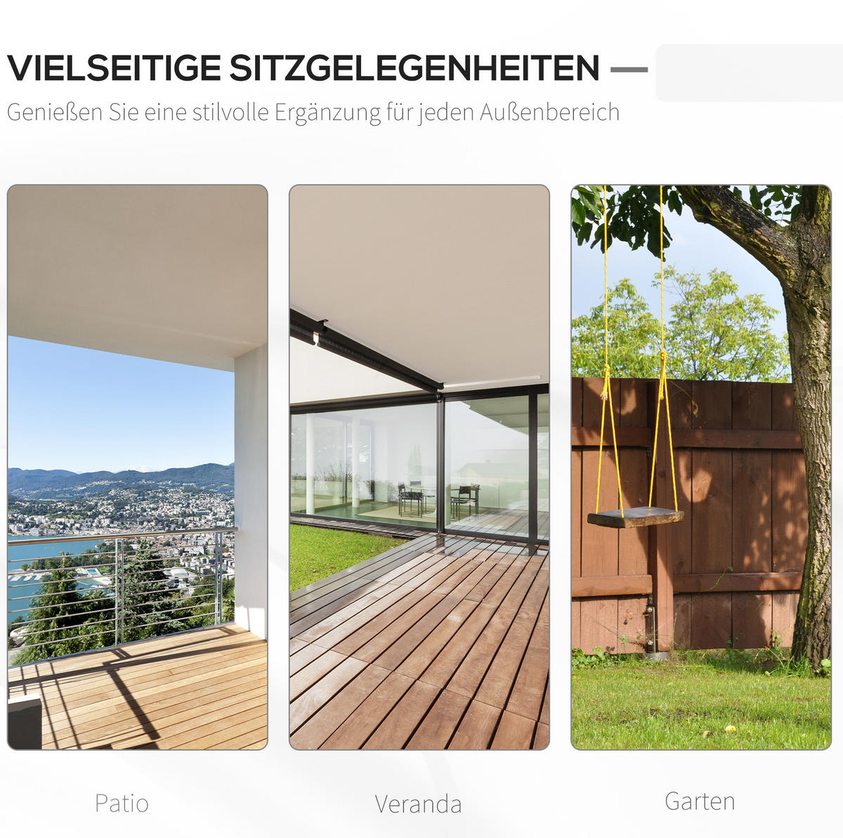 HOLLYWOODSCHAUKEL aus Holz 117x69x60 cm in Weiß für 2 Personen - Weiß, Holz (69/60/117cm) - Modfu