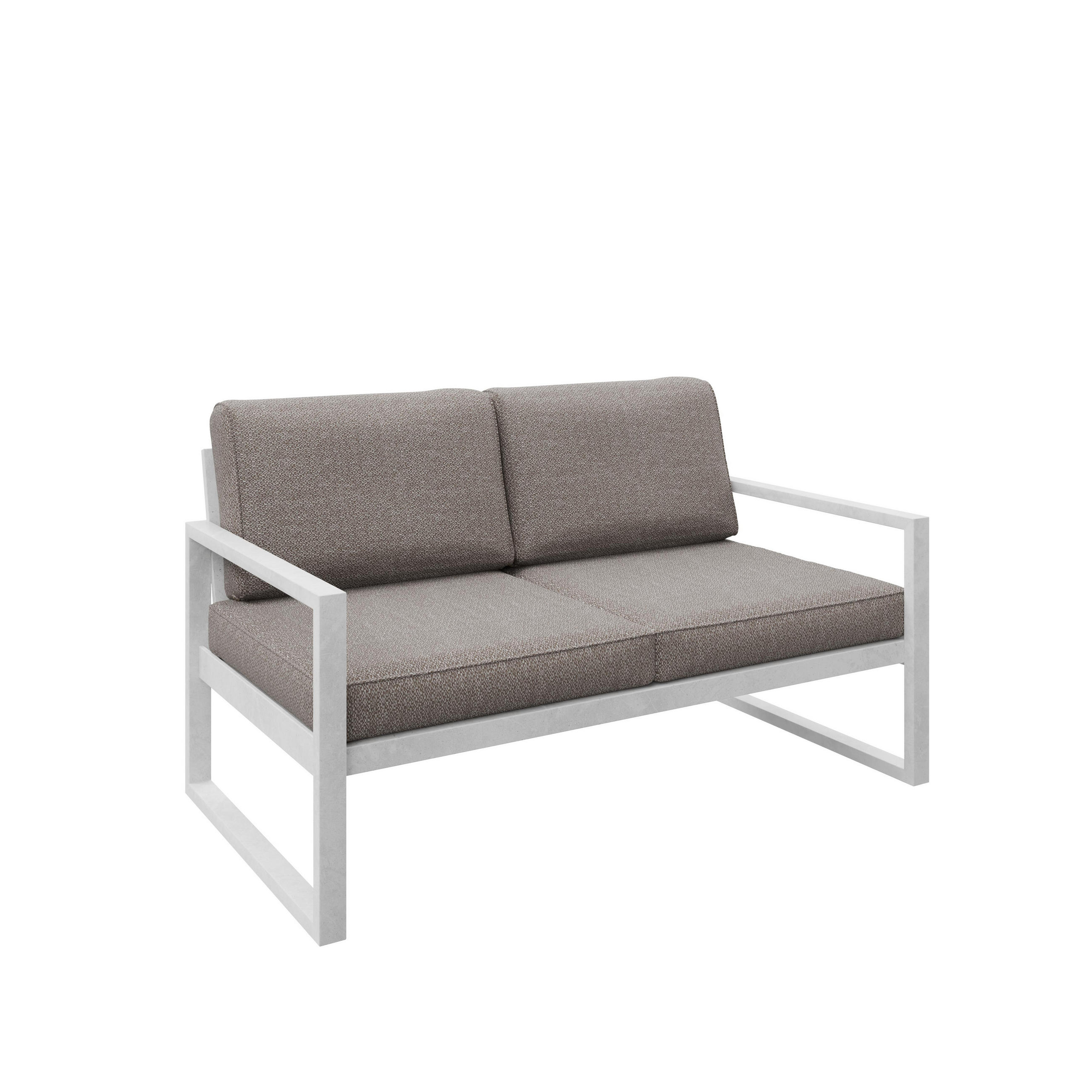 GARTENSOFA 2 Sitzer Madera 146x80cm, kaschmir, graubeige - Kaschmir/Beige, Kunststoff/Metall (146/86/80cm) - Margaret Hadas24