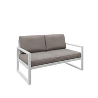 GARTENSOFA 2 Sitzer Madera 146x80cm, kaschmir, graubeige - Kaschmir/Beige, Kunststoff/Metall (146/86/80cm) - Margaret Hadas24