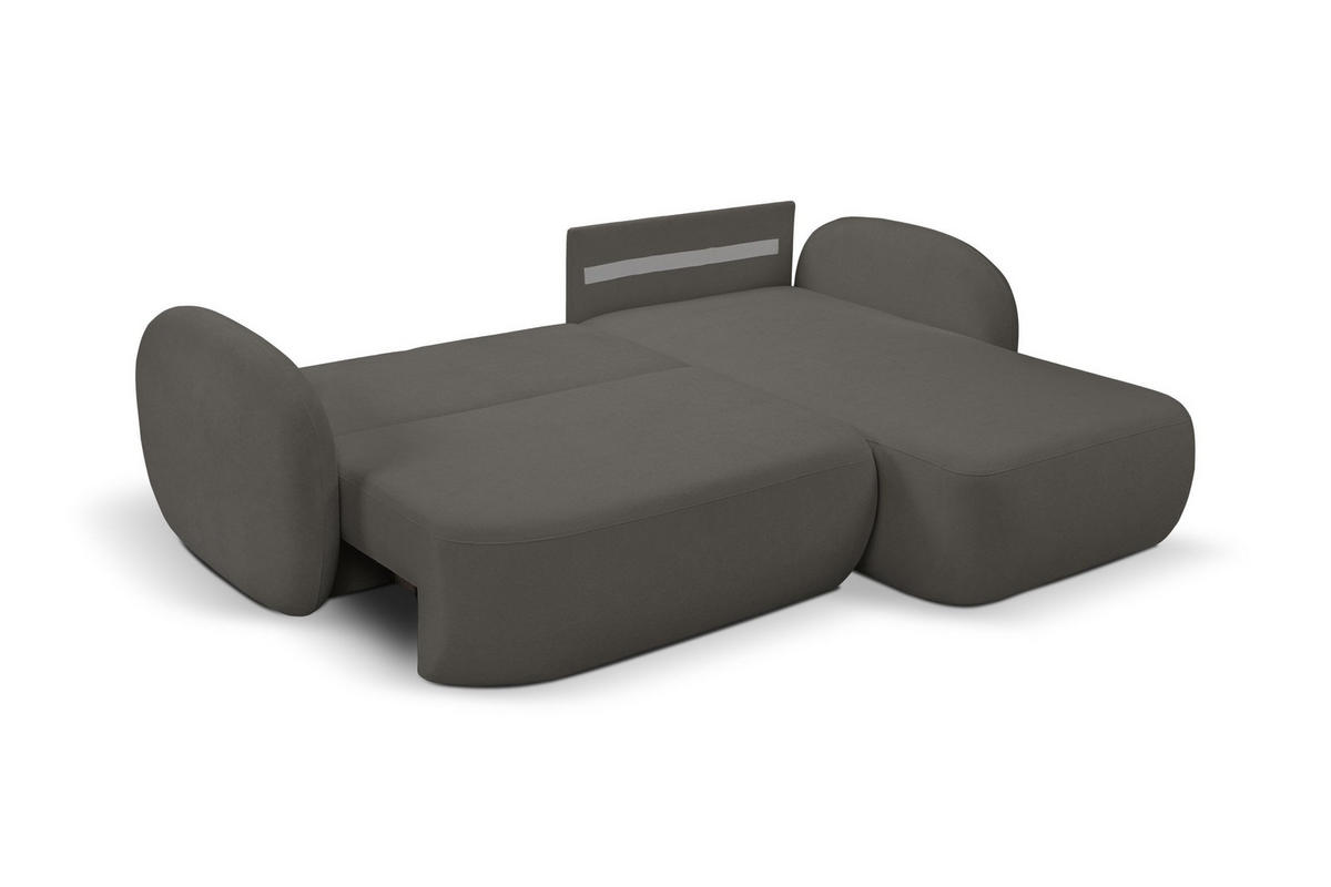 ECKSOFA Olena - Dunkelgrau (Sicuro 80) - Dunkelgrau, Holzwerkstoff (248/174cm)