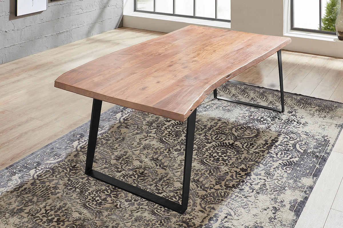 ESSTISCH HAVANNA - Beige/Schwarz, Holz/Metall (80/140/77cm) - SAM
