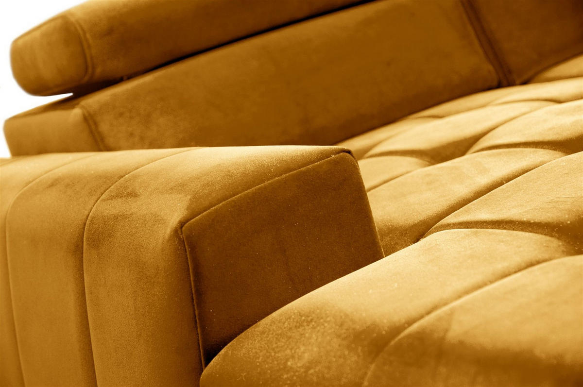 ECKSOFA Agnesa Xs In Salvador - Honig, Holzwerkstoff/Textil (260/200cm) - Fun Möbel