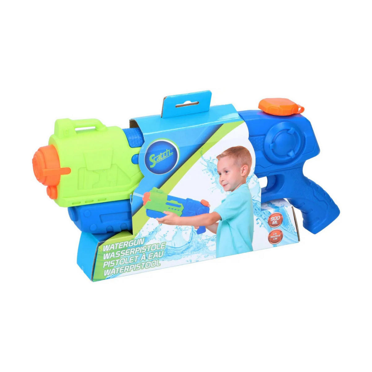 WASSERPISTOLE 2er Set 39 cm Blau Grün, Wasserblaster, Wasserspielzeug, Poolspielzeug, Strandspielzeug, Gartenspielzeug, Sommer Spielzeug, Outdoor - Blau/Orange, Kunststoff (45/20/12cm) - Sena