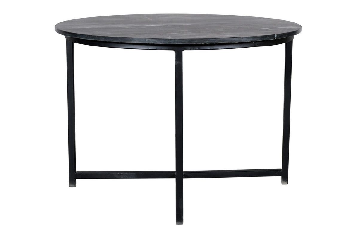 COUCHTISCH Lennon Marmor 75 cm / 75 cm Schwarz - Schwarz, Stein (75/75/45cm)