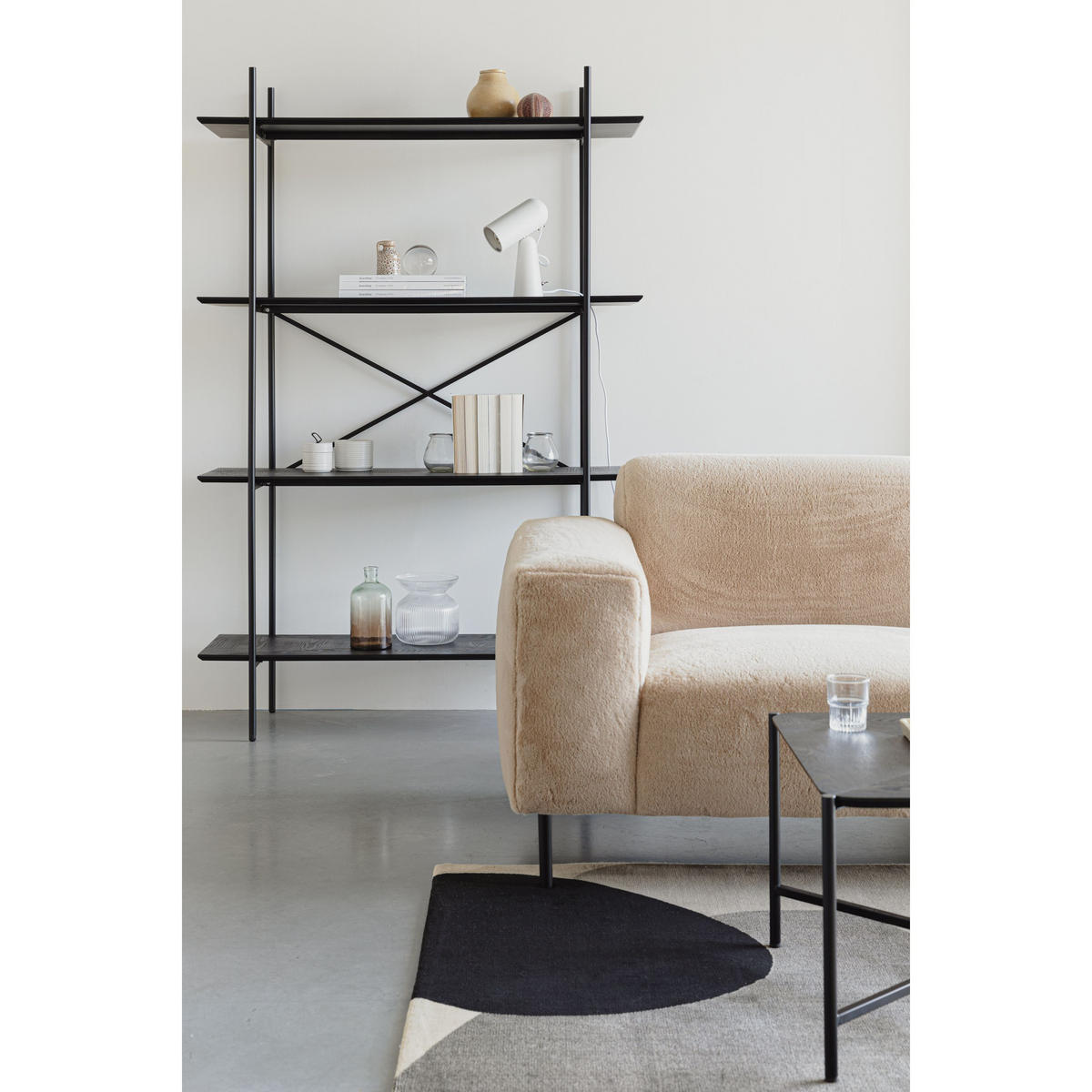 STANDREGAL Marcio Kast / Regalsystem Schwarz - Schwarz, Holzwerkstoff (120/180/40cm) - Housecraft Living