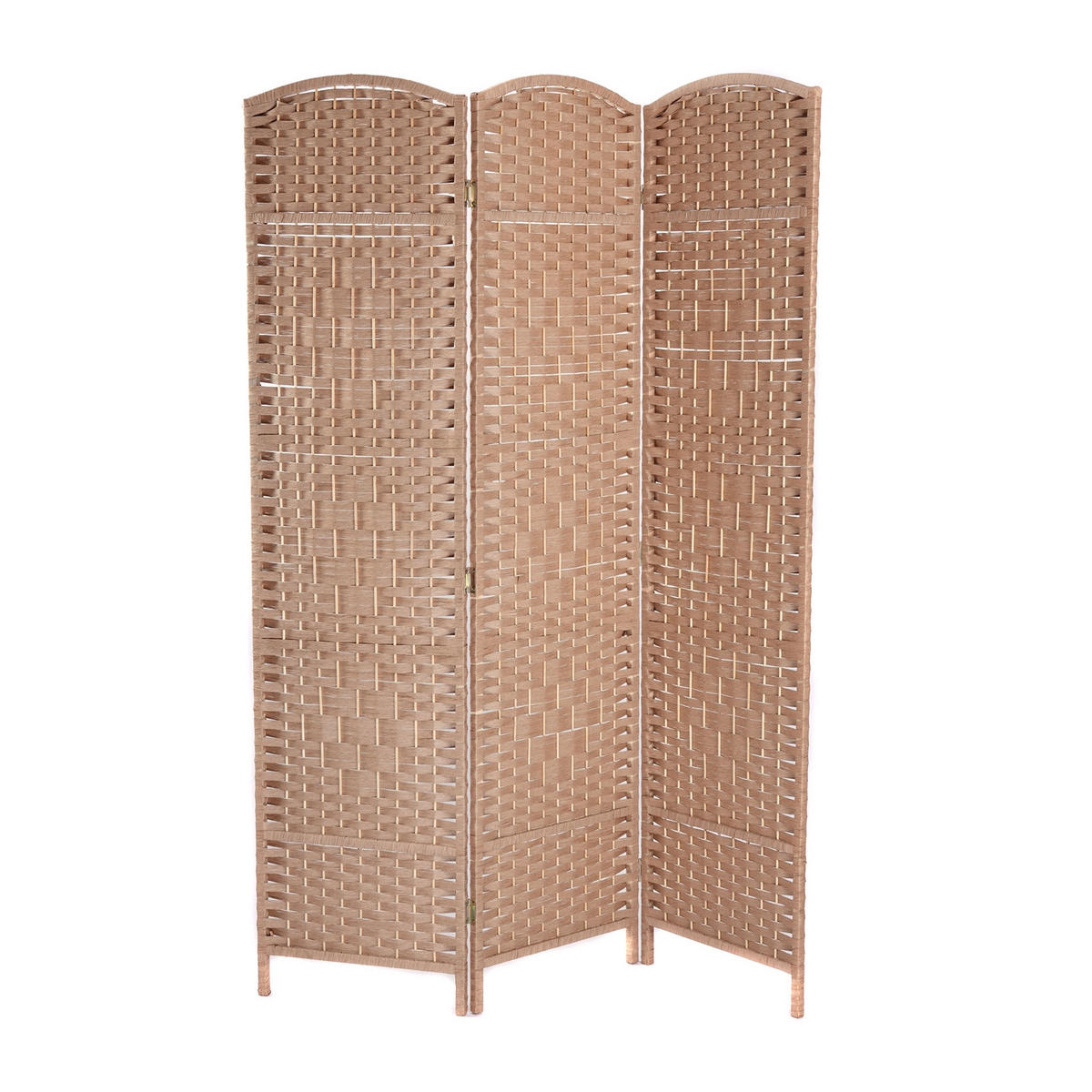 RAUMTEILER Quinn 3-tlg. 166x121 cm, Rattan-Look natur - Naturfarben, Holz (121/168/2cm) - CREEDWOOD