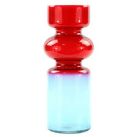 VASE Multicolor hellblau-rot - Rosa, Glas (28cm) - FURNARO
