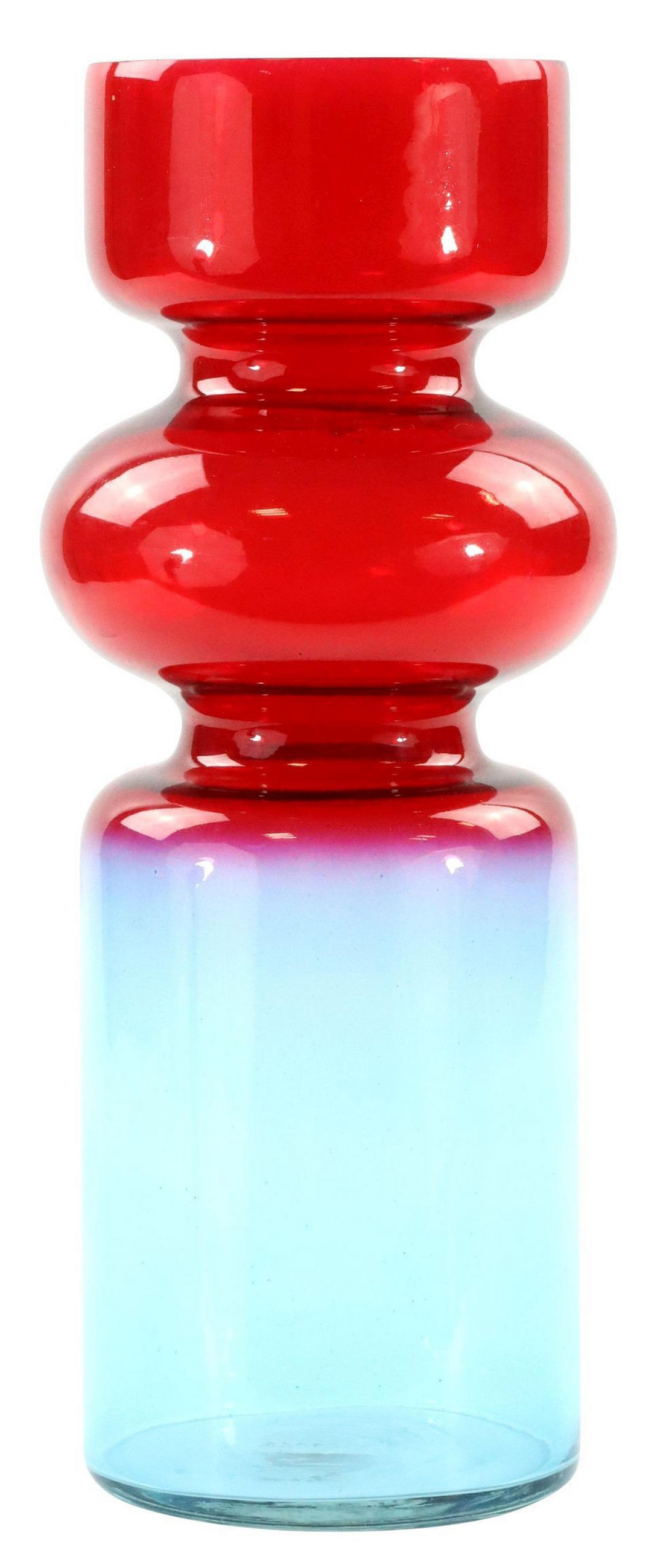 VASE Multicolor hellblau-rot - Rosa, Glas (28cm) - FURNARO