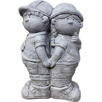 STEINFIGUR Junge und Mädchen frostfest Steinguss - Grau, Stein (24/42/14cm) - stoneandstyle