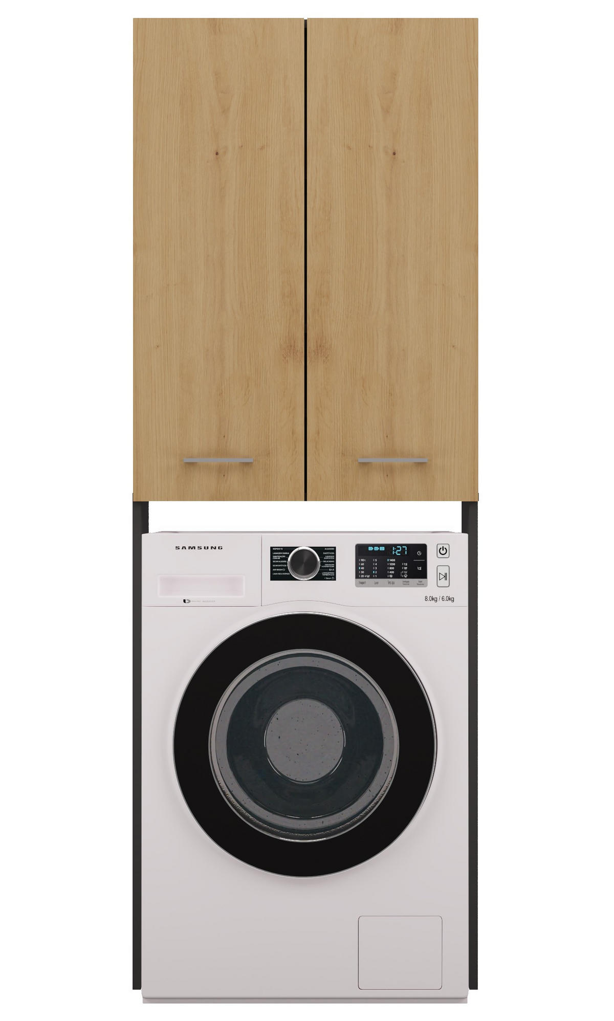 BADEZIMMERSCHRANK ÜBER WASCHMASCHINE POLA DD ANTHRAZIT / EICHE ARTISAN - Anthrazit/Eiche Artisan, Holzwerkstoff (64/180/30cm) - CDF