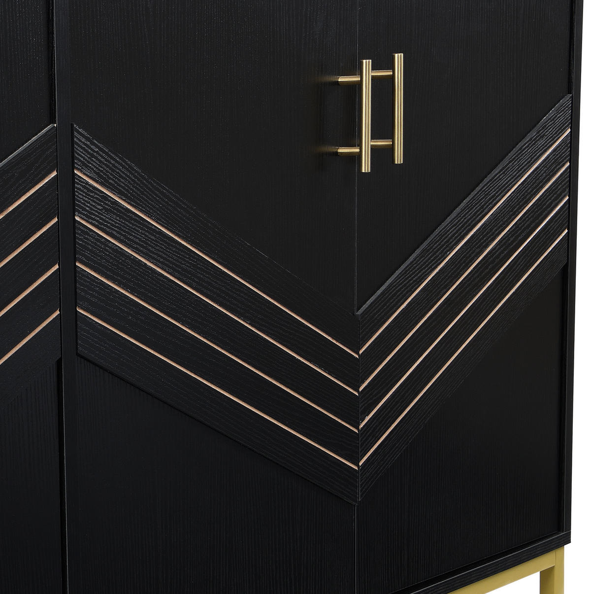 SIDEBOARD 160/40/80.5 cm Schwarz aus MDF mit 4 Türen - Schwarz, Holzwerkstoff (40/80.5/160cm) - OKMYHOME