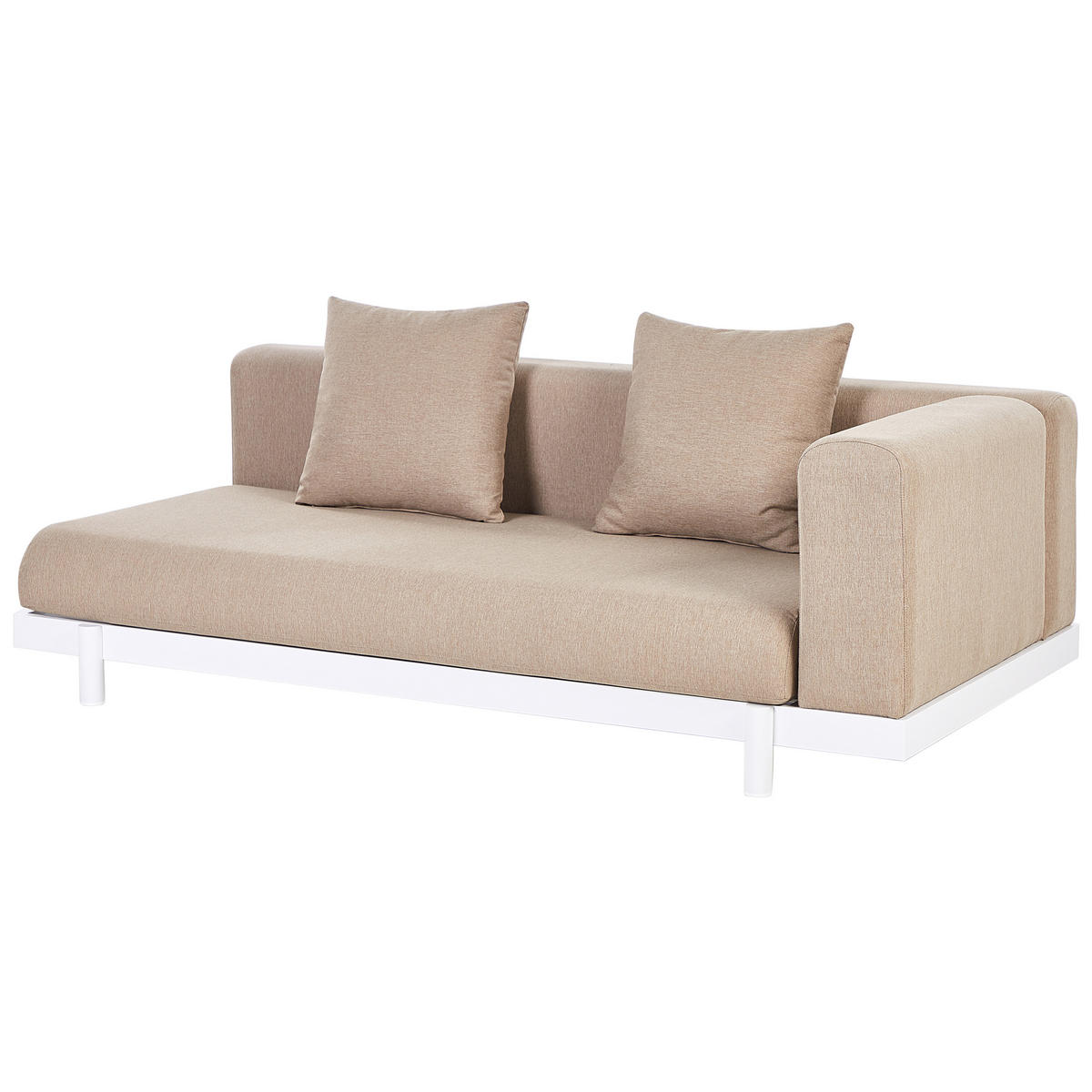 LOUNGE SET 5-Sitzer Aluminium weiß Auflagen beige Missanello - Beige/Weiß, Textil - Beliani