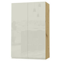 HÄNGESCHRANK Florence W4/60 Eiche Artisan / RAL 1013 perlweiß HG 60 / 32,5 / 96cm - Weiß Hochglanz/Eiche Artisan, Holz/Holzwerkstoff (60/96/32.5cm) - Feldmann-Wohnen