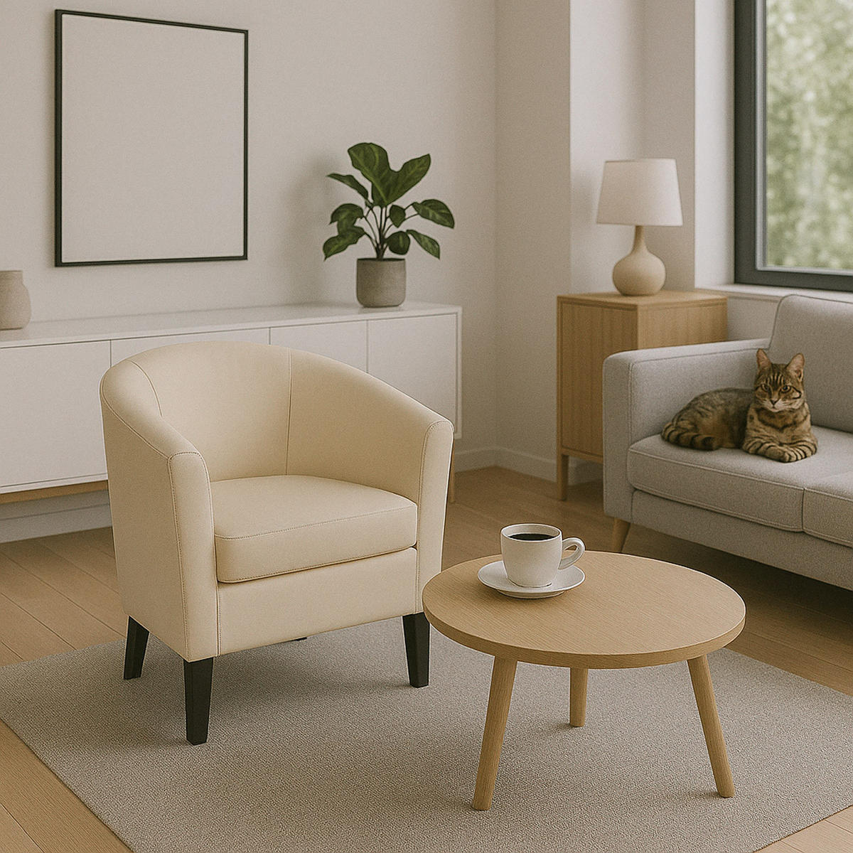 LOUNGE-SESSEL Cremeweiß - Weiß, Textil (72/72/60cm) - MCW