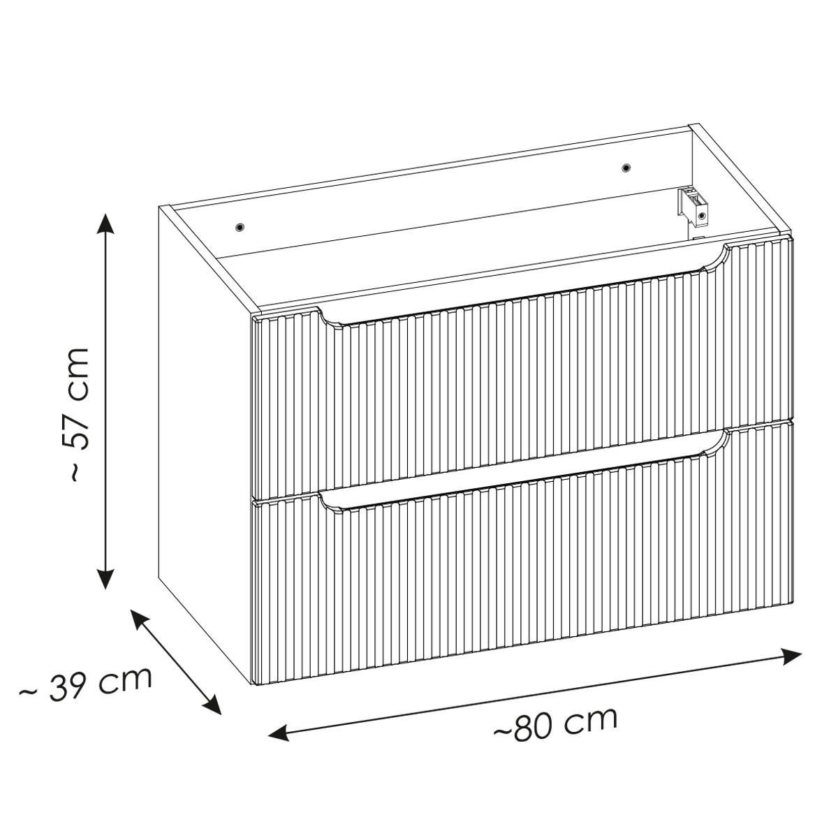 WASCHTISCHUNTERSCHRANK Riva Kaschmir und Holz - Beige, Holzwerkstoff (40/59/100.4cm) - Petits-meubles