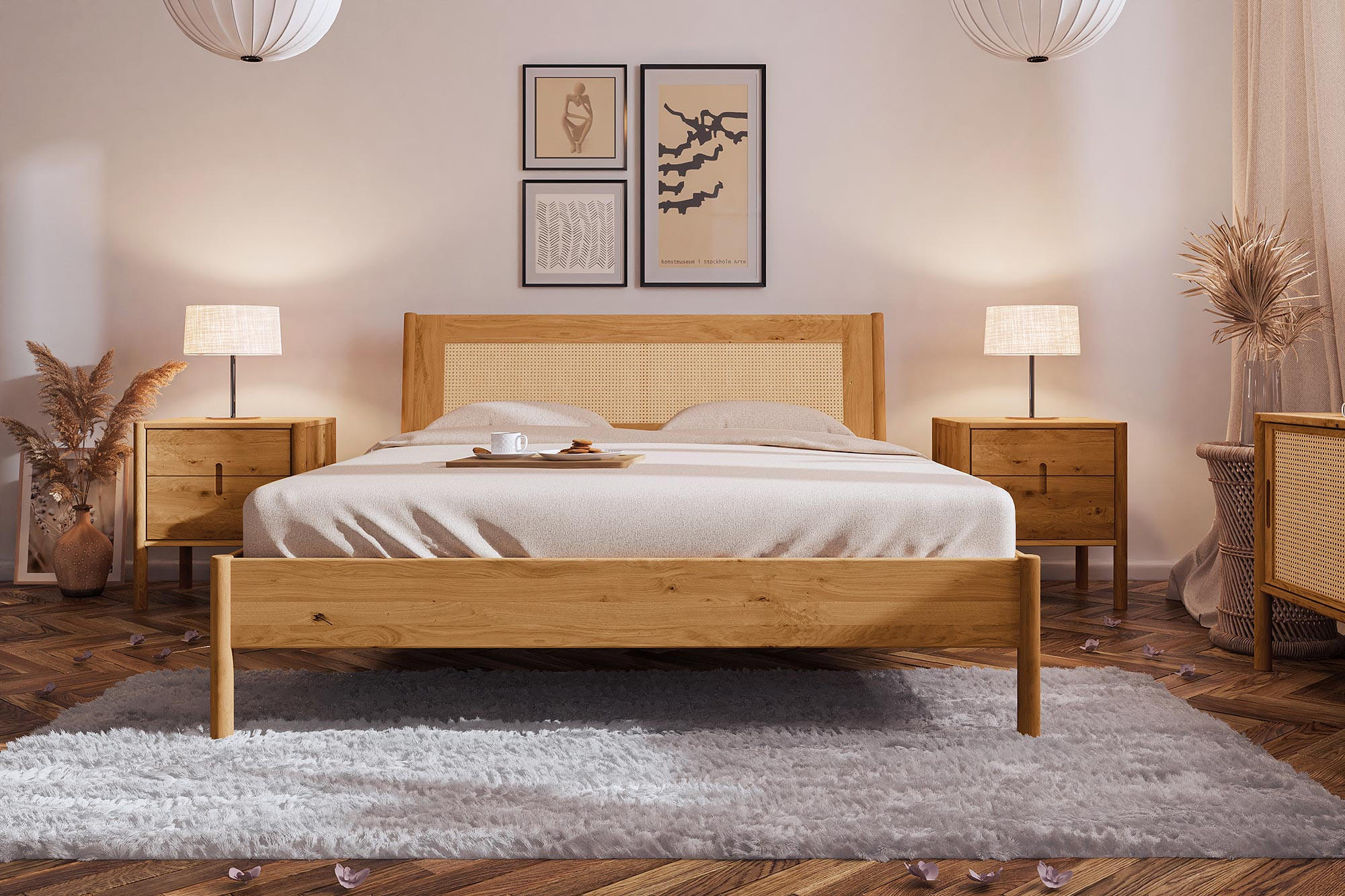 Thumbnail - byoak Bett, Eiche Bianco, Holz, Kerneiche, 120x200 cm, Schlafzimmer, Betten