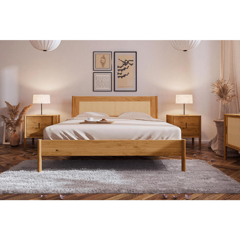 Thumbnail - byoak Bett, Wildeiche, Holz, Kerneiche, 200x190 cm, Schlafzimmer, Betten
