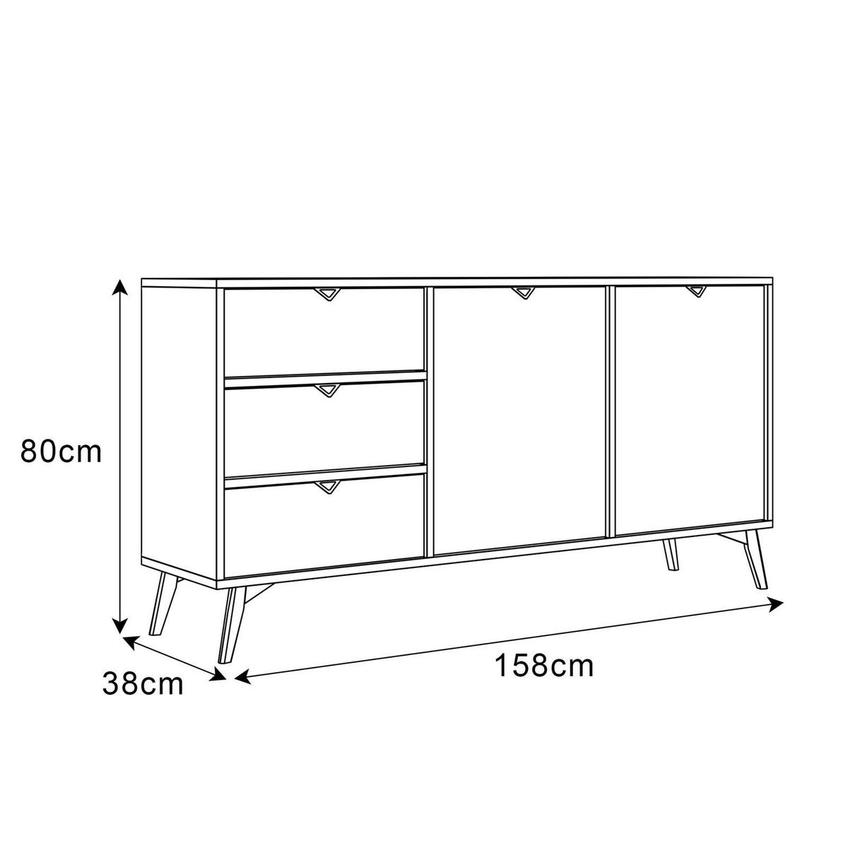 KOMMODE ALOE KSZ158 mit Schubladen Eukalyptus - Eukalyptusholzfarben, Holzwerkstoff (158/80/38cm) - Lookway