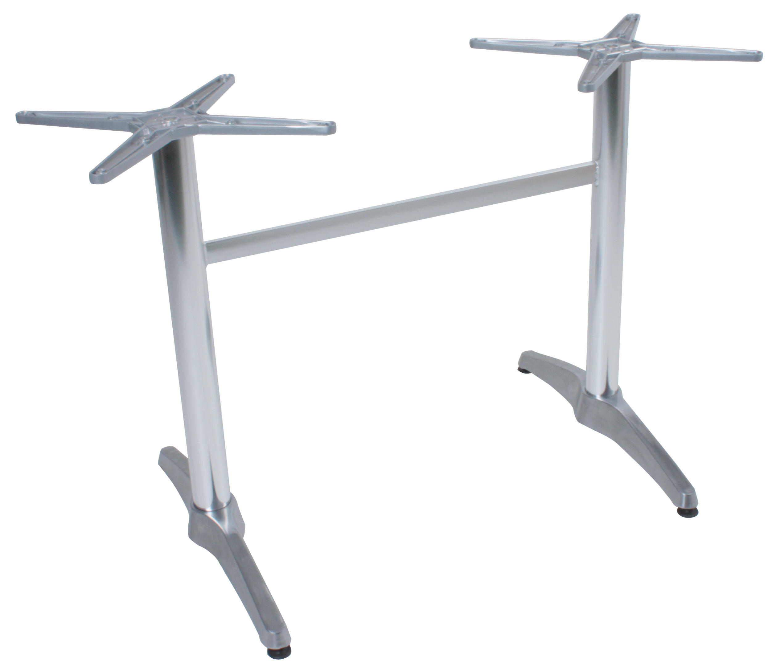 TISCHGESTELL Lara Doppelwangen Silber 72x60x102cm - Silberfarben, Metall (60/72/102cm) - DELUKE