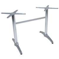 TISCHGESTELL Lara Doppelwangen Silber 72x60x102cm - Silberfarben, Metall (60/72/102cm) - DELUKE