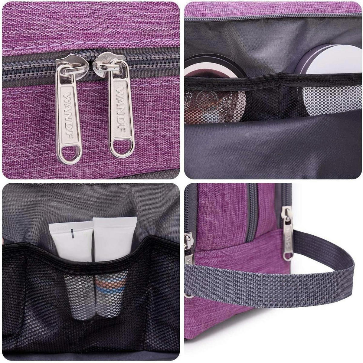 KULTURBEUTEL Lila 24 x 15 x 12 cm - Lila, Textil (5/2/5cm)