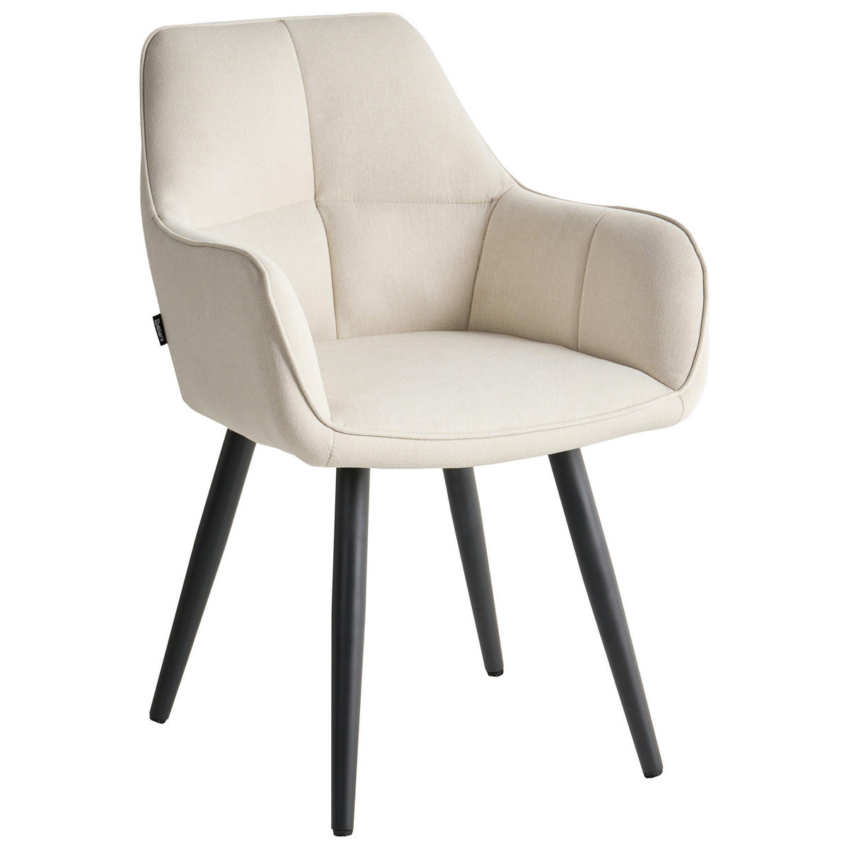 ESSZIMMERSTUHL 2er Set Kunstleinen Hellbeige Tirano - Beige, Textil/Metall (56/83/64cm) - Beliani