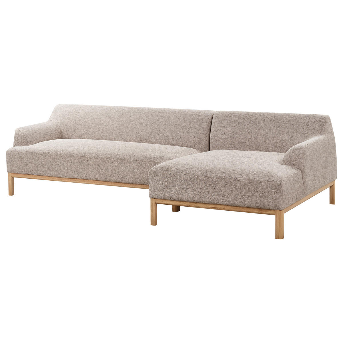 ROHOVÁ POHOVKA 3-místná Látka Světle hnědá levostranná Sosjo - světle hnědá, textil (251/132cm) - Beliani