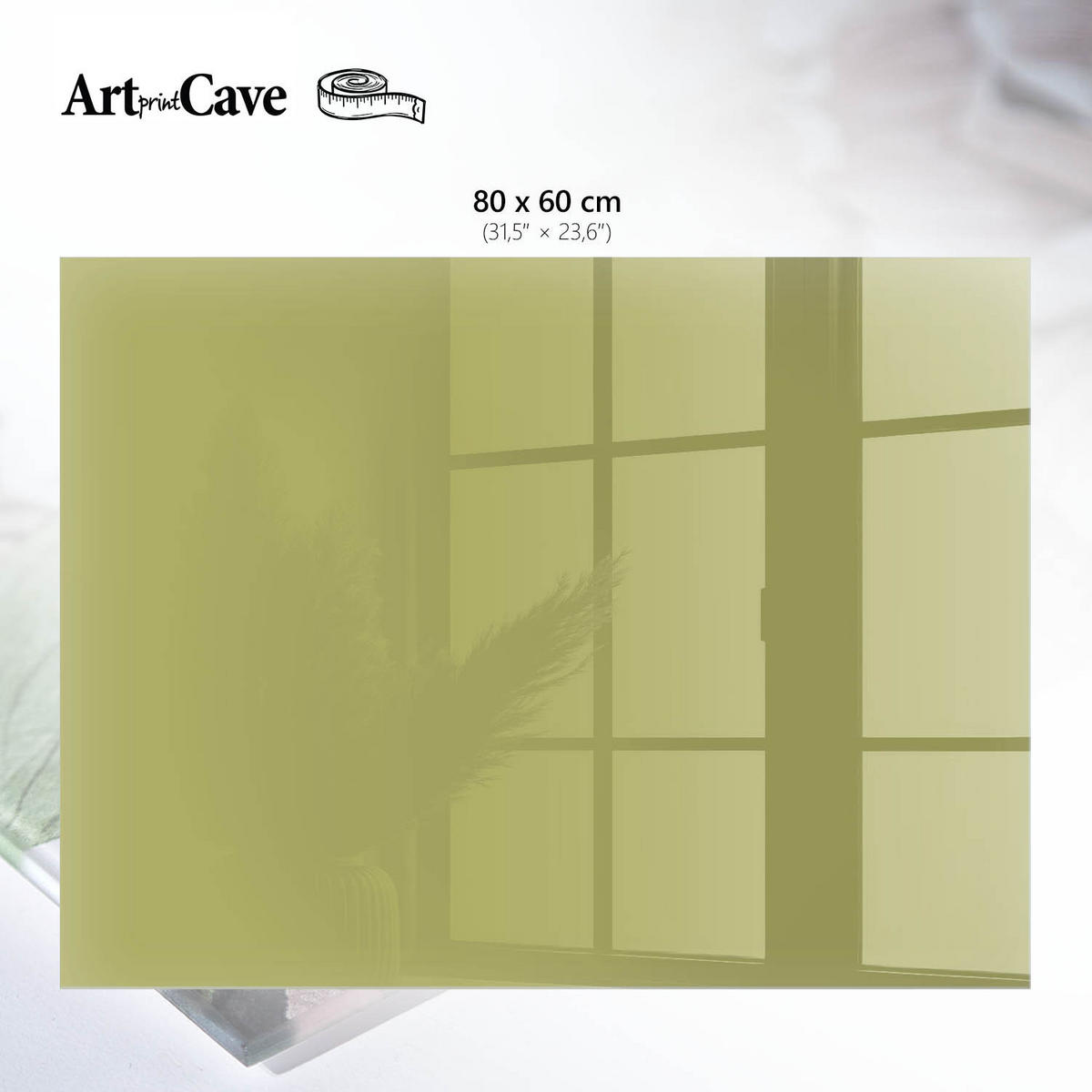 GLASPLATTE 80x60 cm – Grüner Vintage-Stil - Violett, Glas (0.4/80/60cm) - ArtPrintCave
