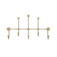 WANDGARDEROBE mit 8 Haken aus goldfarbenem Metall 80/10/45 cm - Goldfarben, Metall (10/45/10cm) - Calicosy