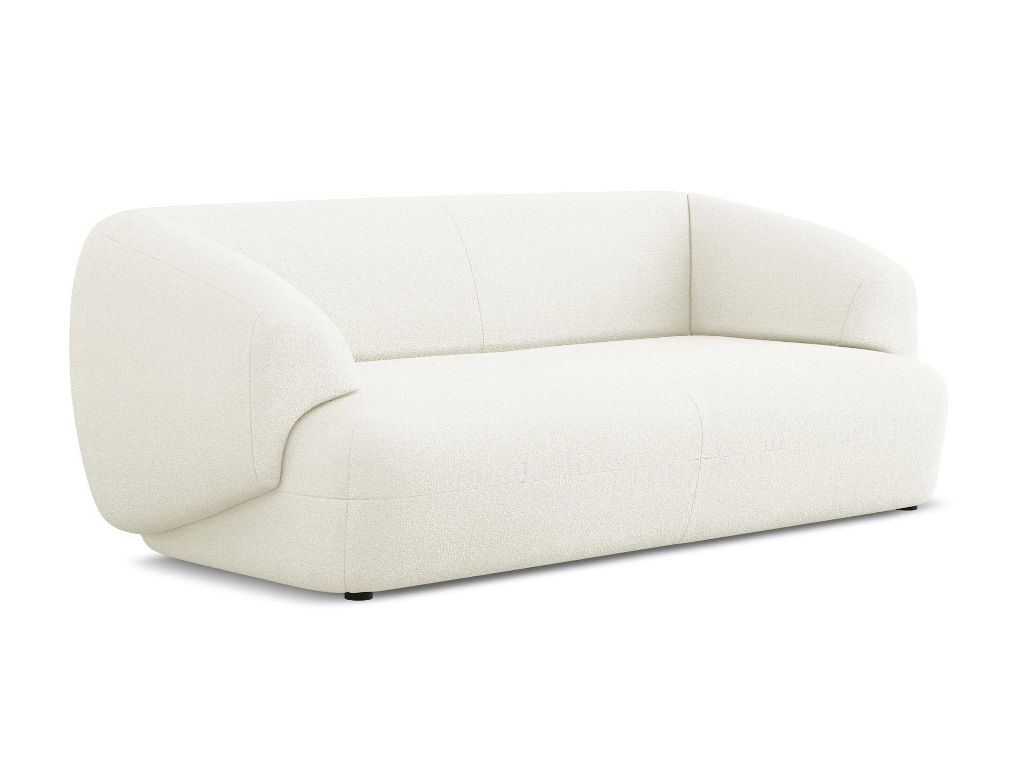3-SITZER SOFA Bouclé Stoff Weiß - Schwarz/Weiß, Kunststoff/Textil (212/81/98cm) - Makamii