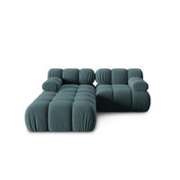 MODULARES-SOFA Bellis aus Samt petrol 3 Sitzplätze - Petrol, Textil (188/63/188cm) - Micadoni
