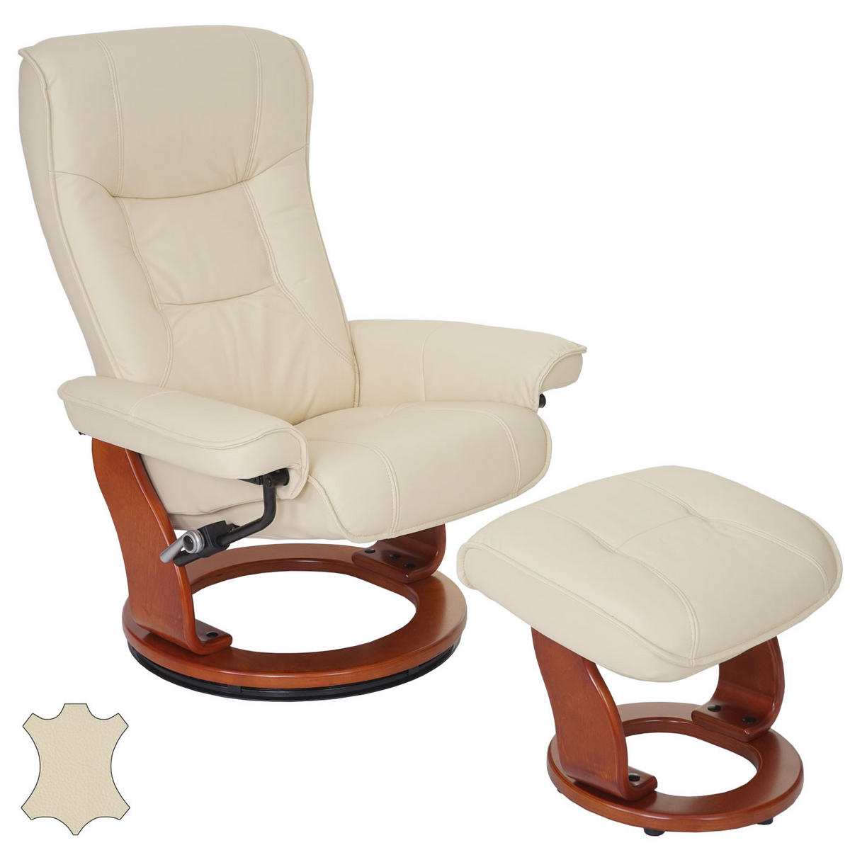 RELAXSESSEL Beige - Beige, Leder (86/105/82cm) - MCA