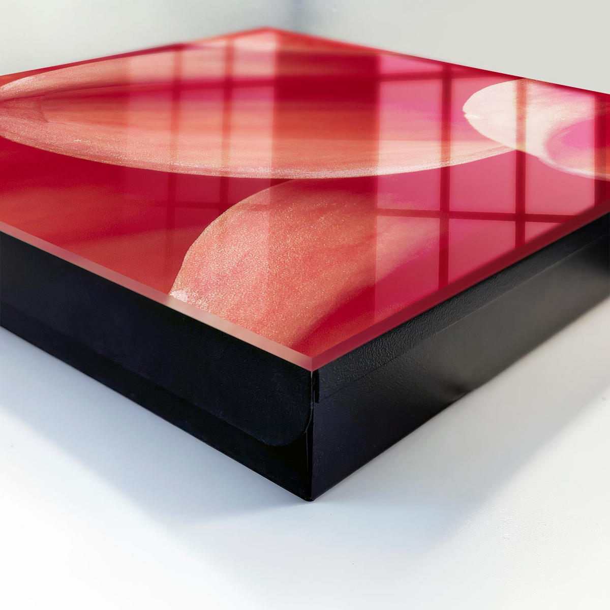 SCHLÜSSELBOX Schwarz 30x30 cm- Türöffnung nach rechts - Florale Intimität - Rot, Metall (30/30/5cm) - TULUP